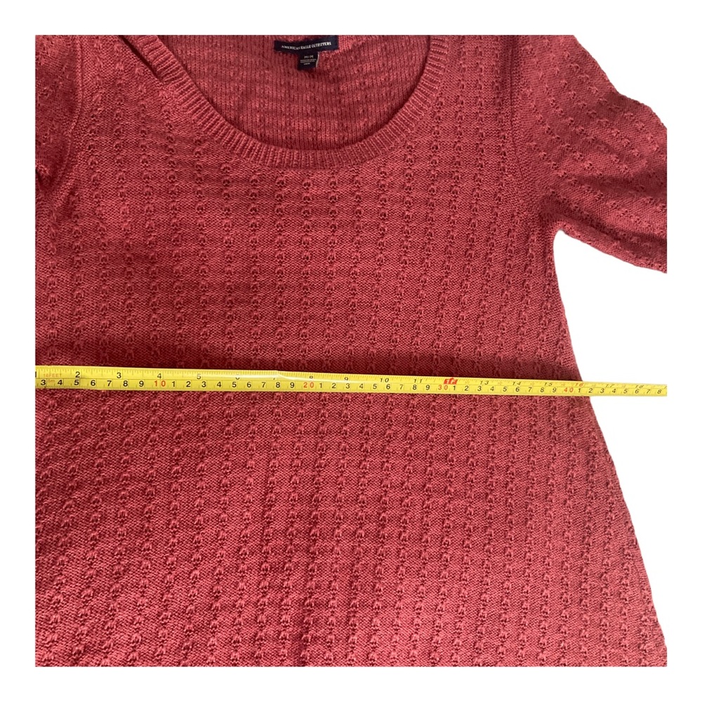 American Eagle Outfitters  M Pink Fit and Flare Knit Scoop Neck Sweater Dress - Picture 8 of 17